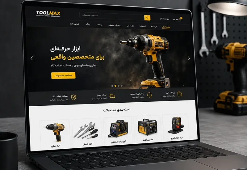 نمونه کار طراحی سایت - ابزارآلات