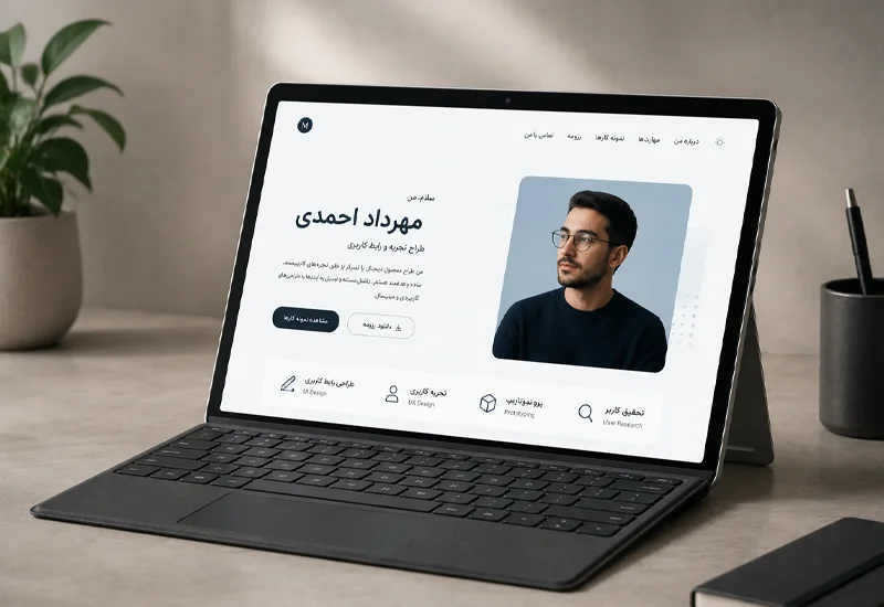 نمونه کار طراحی سایت - رزومه ای