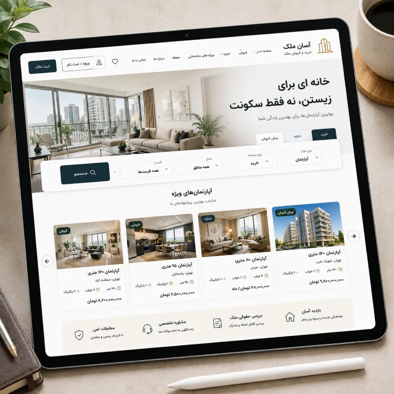 سفارش طراحی و ساخت سایت املاک