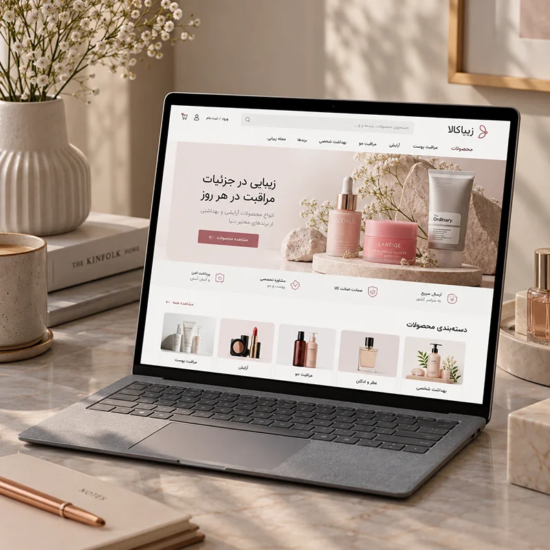 نمونه کار طراحی سایت آرایشی 1