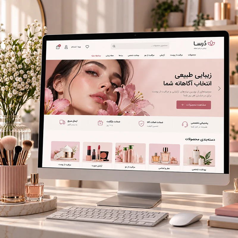 نمونه کار طراحی سایت آرایشی 3